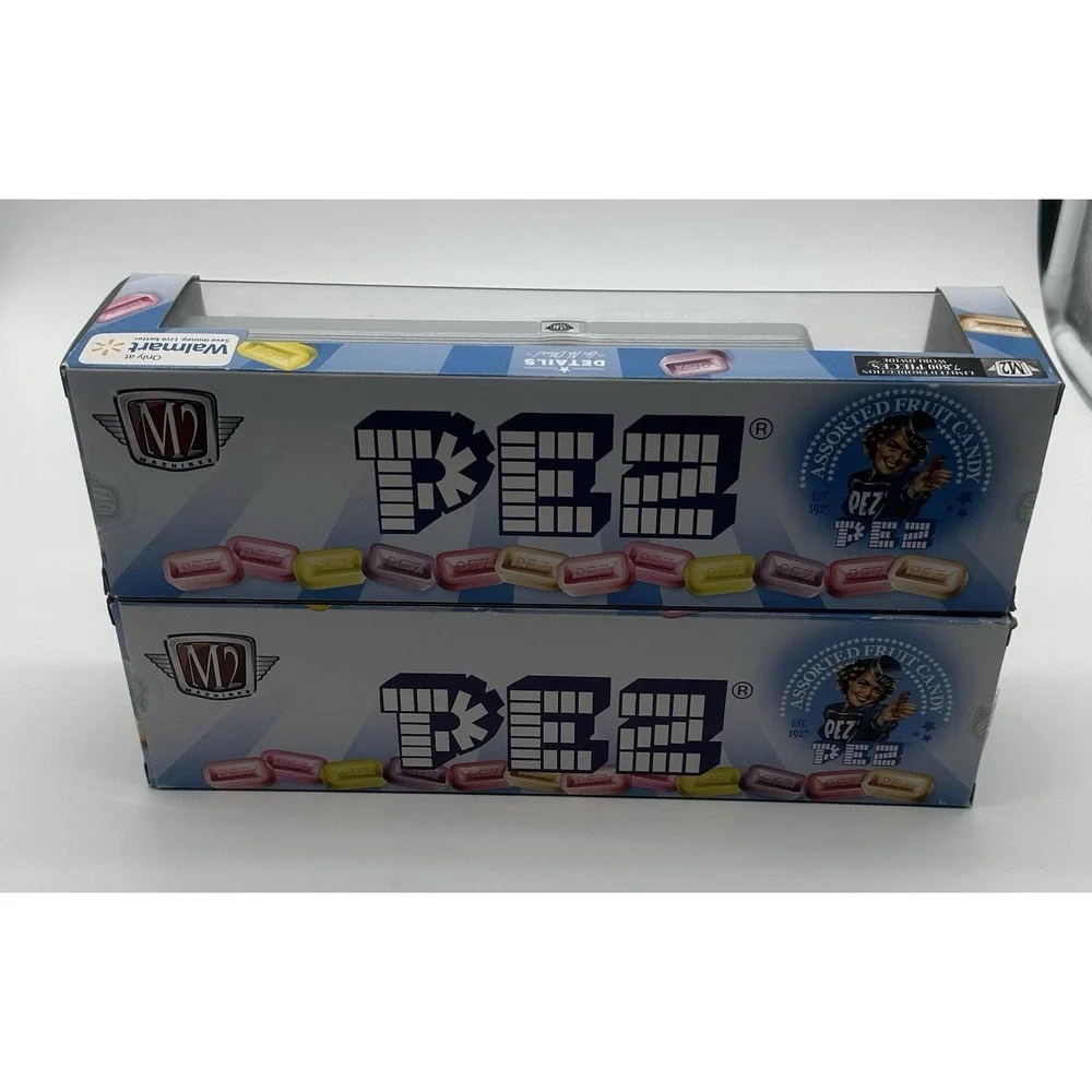 M2 MACHINES PEZ TRANSPORT TRUCK LOT 2 LOVE AT FIRST BITE & JUST LIKE PEZ DIECAST